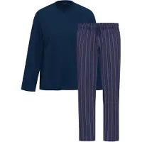 Ammann Schlafanzug Night & Home Cotton in Dunkelblau | Gr.: XXL