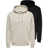 Only & Sons Sweatshirt / Hoodie Ceres in Schwarz / creme | Gr.: L