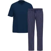 Ammann Schlafanzug Night & Home Cotton in Dunkelblau | Gr.: S