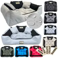 AIO Factory Hundebett KINGDOG Laufstall 145x115 cm personalisiert wasserdicht hellgrau