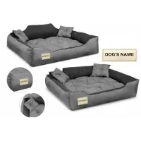 AIO Factory Hundebett 100x75 cm personalisiert grau
