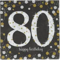 Amscan Happy Birthday 80 - Sparkling