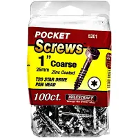 Milescraft 5201 Holz-Pocket-Hole-Schrauben - #7 x 1" Pan Head mit grobem Gewinde (100 Stk.), Torx-Antrieb