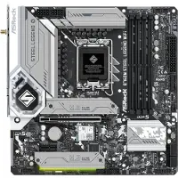 Asrock B760M Steel Legend WiFi, Intel, LGA 1700, Intel Core i5, Intel Core i7, Intel Core i9, DDR5-SDRAM, 128 GB, DIMM