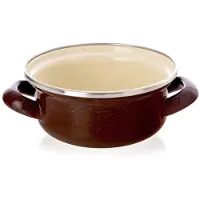 Orion brauner Emailletopf 600ml, 14cm, induktionsgeeignet