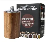 INF Retro Handmühle aus Holz, verstellbar für Pfeffer, Gewürze, 1 Stück