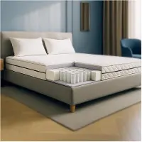 THE WHITE STONE White Stone Materasso mit Taschenfederkern und Waterfoam | Höhe 24 cm | Orthopädisch und hypoallergen | Bezug mit Anti-Hausstaubmilben- und antibakterieller Wirkung