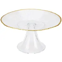 Koopman International Servierplatte mit goldenem Rand – Weiss – 21 cm – 1 Stück