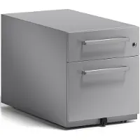 Bisley Rollcontainer Note mit Designgriff und einer Universalschublade à Höhe 150 mm und eine Schublade für Hängeregistratur 495 x 420 x 775 mm Silber