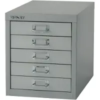 Bisley MultiDrawer L125 Schubladenschrank silber mit 5 Schubladen 27,9 x 38,0 x 32,5 cm