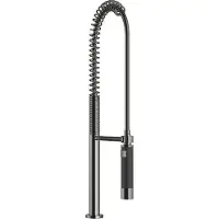 Dornbracht Profibrausengarnitur, runde Rosette, Antikalk-System, 27799970-19, Farbe: Dark Chrome