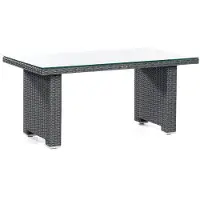 SonnenPartner Dining-Tisch Residence 140x80 cm Alu/Polyrattan graphit-schwarz Glas