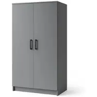 Masseno Drehtürenschrank SILO 90/180/50 cm 2-türig Schlafzimmer Schrank Kleiderschrank Grau