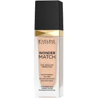 Eveline Cosmetics Wonder Match Langanhaltende flüssige Grundierung mit Hyaluronsäure, Farbe 16 Hellbeige, 30 ml