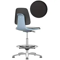BIMOS Arbeitsdrehstuhl Labsit hoch, Integralschaum, Gleiter, B 450 x T 420 x H 520 - 770 mm, blau