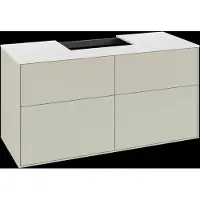 Villeroy & Boch Finion Waschtischunterschrank, 4 Auszüge, mit integrierter Beleuchtung, 1200x603x501mm, Glass White Matt, G13100HJ