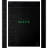 Rhodia 5x Greenpad, gehefteter Block A4+ aus flexiblem, recycelbarem RC Karton 350 g/m2, Nr. 19, 70 Bl liniert, RC papier 90 g/m2 - Schwarz 19992C