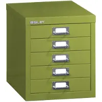 Bisley MultiDrawer L125 Schubladenschrank grün mit 5 Schubladen 27,9 x 38,0 x 32,5 cm
