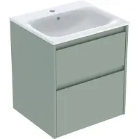 Geberit Renova Plan Set Möbelwaschtisch schmaler Rand, mit Unterschrank, 2 Schubladen, 55x62,1x48cm, 504.038.IK.1