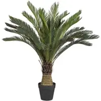 Creativ Green künstliche Pflanze Cycaspalme, 130cm, grün, im Kunststofftopf 28x17,5cm
