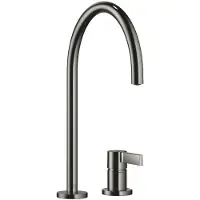 Dornbracht TARA ULTRA Zweilochbatterie mit Einzelrosetten, Ausladung 241mm, 32815875-19, Farbe: Dark Chrome