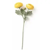Layba Künstliche Ranunkel Gelb wie echt - Kunstblume 3 Blüten Deko