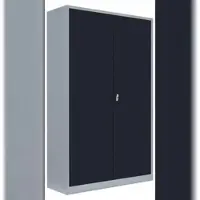 LÜLLMANN Stahl-Aktenschrank Kolloss Metallschrank abschließbar Büroschrank Stahlschrank 195 x 120 x 60cm Grau/Anthrazit 530388