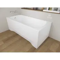 Polimat Badewanne Rechteck Classic 120x70 mit Acrylschürze, Füßen und Ablaufgarnitur GRATIS
