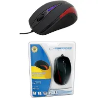 Esperanza EM102R, Optisch, USB Typ-A, 800 DPI, Schwarz, Rot