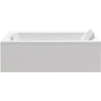 Besco Badewanne Rechteck Set 5in1 140x70 mit Ablaufgarnitur und Füßen GRATIS + AcrylSchürze + Bambus Holzablage + Kopfstütze in Schwarz | BADLAND SHEA