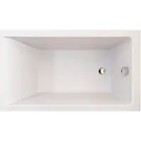 Badland Badewanne Rechteck Capri 100x70 mit Ablaufgarnitur, Füßen und Styroporverkleidung GRATIS
