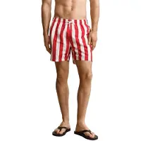 Gant Badehose Block Striped Swim Shorts Herren Red / White-XXL
