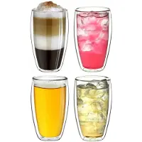 Creano 4er Set Doppelwandgläser s-hoch, 400ml Glas | Gr.: onesize