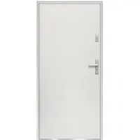 Vente-unique Eingangstür aus massivem Stahl H207 x B100 cm weiß - Stärke 55 mm - DIN rechts - AGUEDA