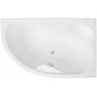 Badland Eckbadewanne Badewanne Mega RECHTS 160x105 mit Ablaufgarnitur, Füßen und Styroporverkleidung GRATIS