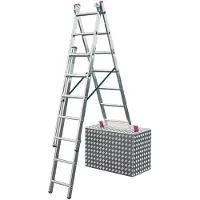 Krause Corda Mehrzweckleiter mit Treppenfunktion 3x7 Sprossen