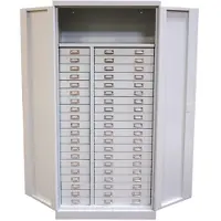 ADB Schubladenschrank, 40 Schubladen, 1 Ablageboden, 2-Punkt-Verriegelung, Stahlausführung, H 1790 x B 800 x T 410 mm, lichtgrau RAL 7035