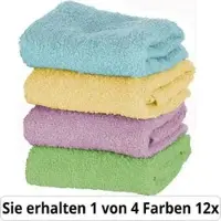 Böttcher-AG Handtuch Gäste Set, farbig sortiert, 30 x 50 cm, Gästetuch mit Bordüre, aus 100% Baumwolle, 360 g/m2, 12 Stück
