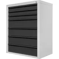 ADB Schubladenschrank 24787, aus Metall, 7 Schübe, anthrazit / lichtgrau (B/H/T) 70x90x44cm