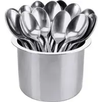 Contacto Besteckhalter 286/080 für Kaffelöffel, Edelstahl, Ø 12 x 8 cm, silber, mit 1 Fach