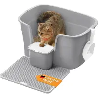 Feandrea katzenklo, extragroße katzentoilette, für mehrkatzenhaushalte