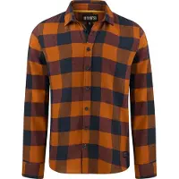 Riverso Flanellhemd Herren langarm Kariert Regular Fit RIVArne Regular Fit Middle Braun XL