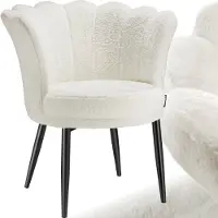 TecTake Sessel Stella dick gepolstert, mit Samtbezug oder Kunstfell 67 x 64 x 76 cm