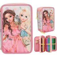 TOPModel Buntstift "3-Fach Federtasche JUICY inkl. Stifte TOPModel 7,5 x 13 x 20 cm altrosa", Kinder, rosa (altrosa), Kunststoff, Stifte Buntstift