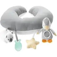 Nuby Interaktives, weiches Kissen - - Bauchlage - Grau / Weiß