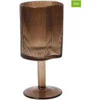 Muubs 6er-Set: Rotweingläser "Ripe" in Braun - 210 ml - onesize