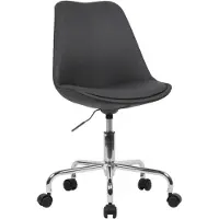 FineBuy Schreibtischstuhl Schwarz Stoff Design Drehstuhl mit Lehne Arbeitsstuhl mit 110 kg Maximalbelastung Schalenstuhl mit Rollen Stuhl drehbar
