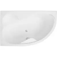 Badland Eckbadewanne Badewanne Mega LINKS 160x105 mit Ablaufgarnitur, Füßen und Styroporverkleidung GRATIS