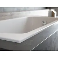 Badland Badewanne Rechteck Classic SLIM 150x75 Rand 17mm mit Ablaufgarnitur, Füßen und Styroporverkleidung mit Ablage 4cm GRATIS