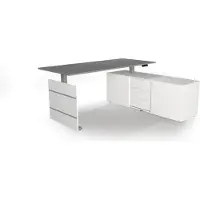 Kerkmann Komplettarbeitsplatz Move 3 tube Sidebaord rechts 160x50x58cm Schreibtisch 180x80x72-120cm elektr.höhenverstellbar grafit